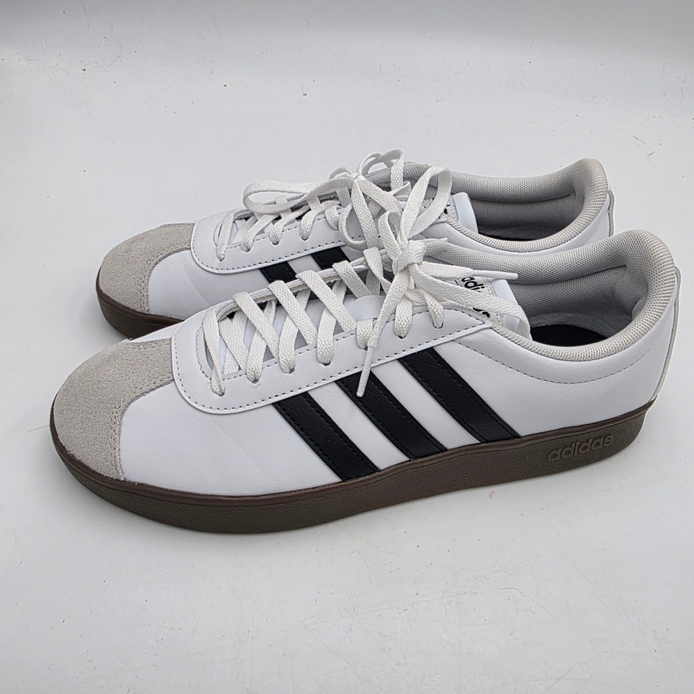 Adidas VL Court 3.0 Mens White Black Gum Sole Sneakers ID3714 Size 9.5